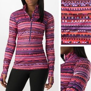 EUC Nike Pro Dri-Fit Half-Zip Hyperwarm Long-Sleeve Pink Purple Large